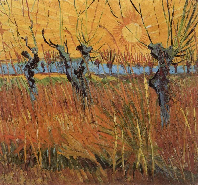 Vincent van Gogh Willows at Sunset